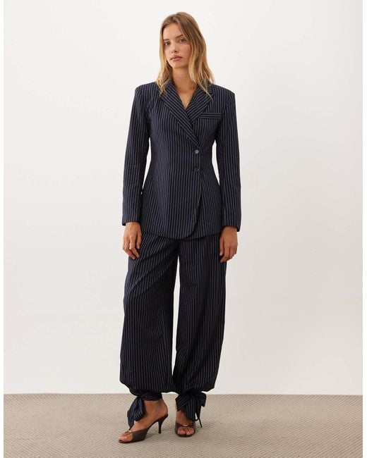 Ghospell Blue Sienna Single Breasted Blazer