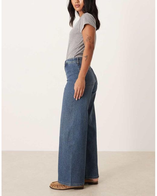 JDY Petite Blue Moon High Waist Wide Leg Jeans