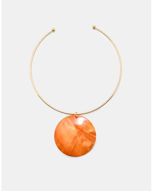Stradivarius White Mother-of-pearl Effect Choker Necklace