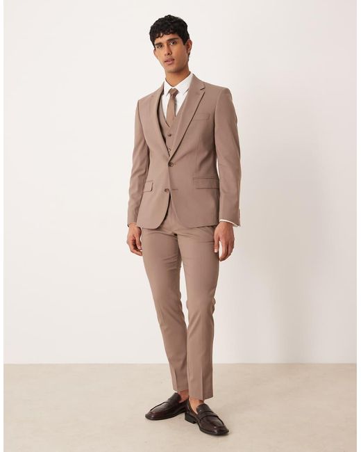 ASOS Skinny Colbert in het Brown voor heren