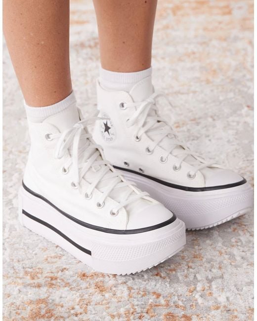 Converse White Chuck Taylor All Star Lift Double Stack Sneakers