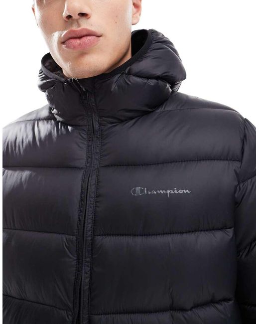Champion Black Legacy Hooded Puffer Jacket for men