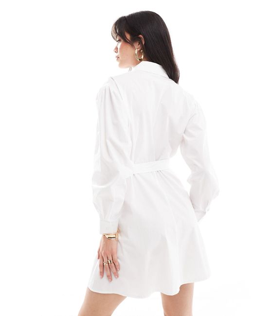 Miss Selfridge White – kurzes hemdblusenkleid aus popeline