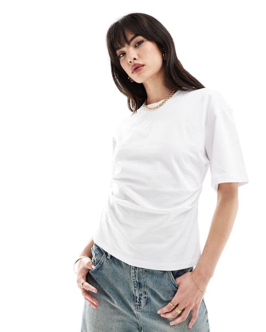 ASOS White Corset Waist T-shirt