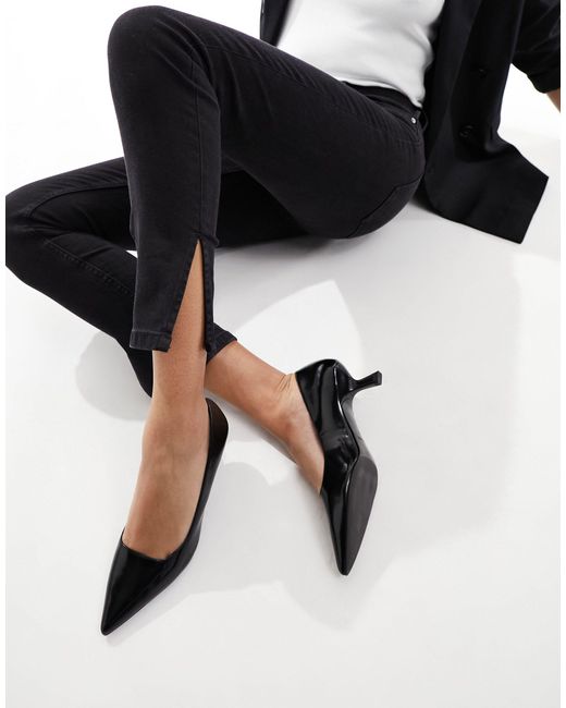 & Other Stories Black Mesh Pointed Heeled Pumps