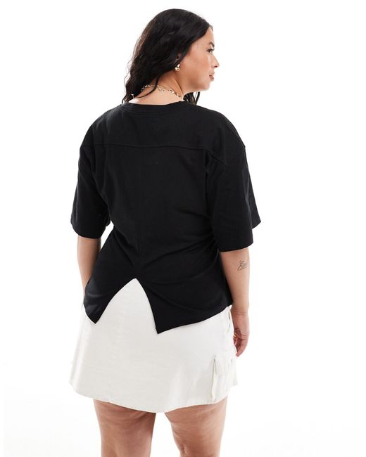 Asos design curve - t-shirt à taille corsetée ASOS en coloris Black
