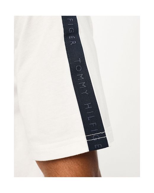 Tommy Hilfiger White Lounge T Shirt With Logo Tapping for men