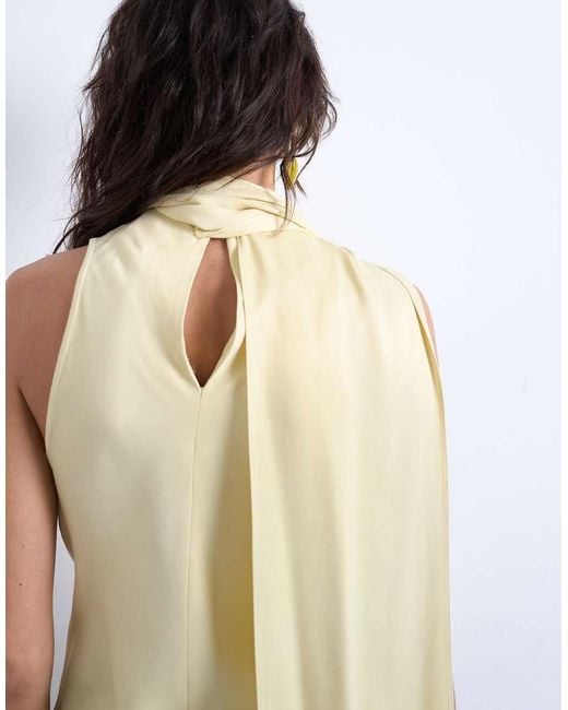 TOPSHOP Natural Scarf Detail Satin Top