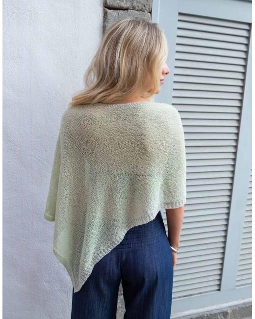 Daisy Street Blue X Emma Jean Boho Open Knit Poncho