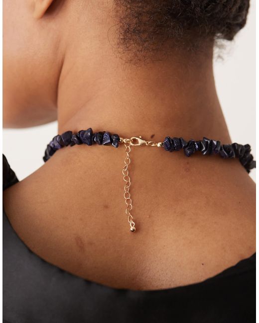 ASOS Black – limited edition – halskette mit schmuckstein-splittern