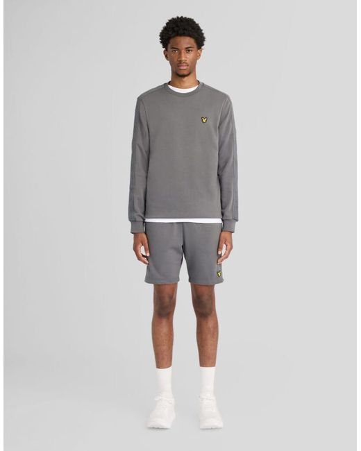 Lyle & Scott Gray Mid Layers Jacquard Tape Crew Neck for men