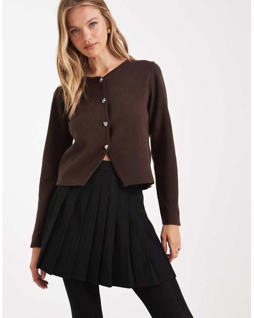 Pimkie Black High Waisted Pleated Hem Skater Mini Skirt