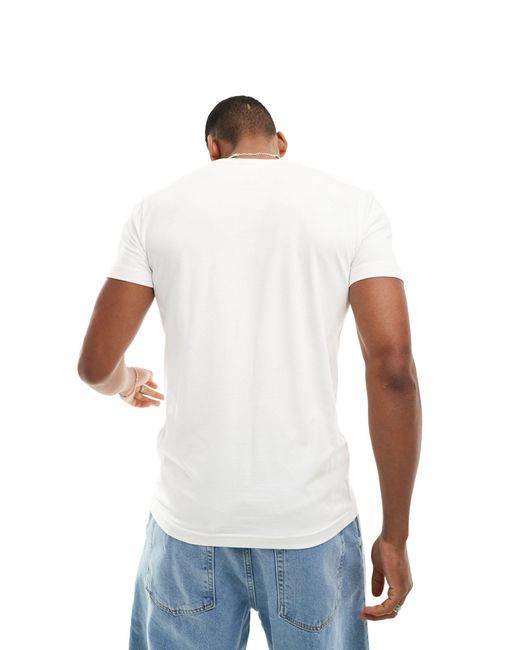 T-shirt ajusté extensible Calvin Klein pour homme en coloris White