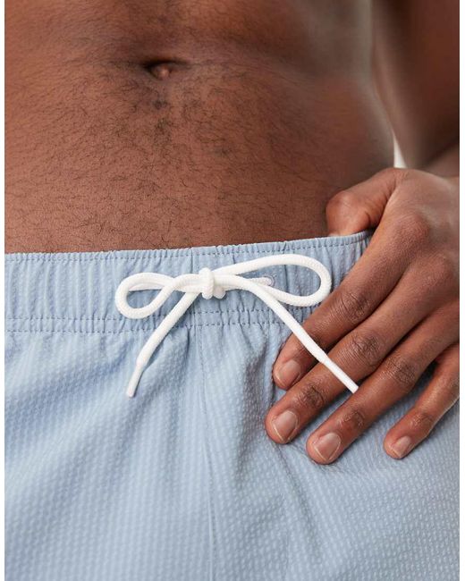 Pantaloncini Da Bagno Elasticizzati Color Turchese A Righe di Abercrombie & Fitch in Blue da Uomo