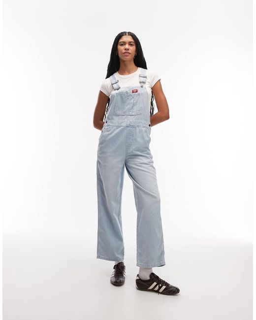 Dickies Blue Loose Denim Dungarees