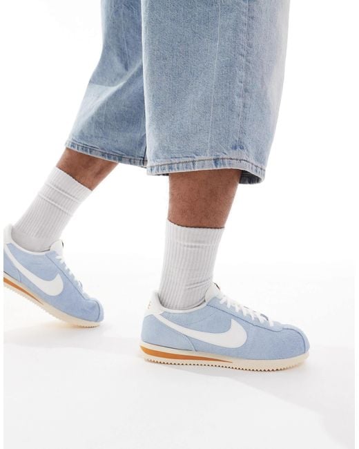 nike cortez mens blue suede