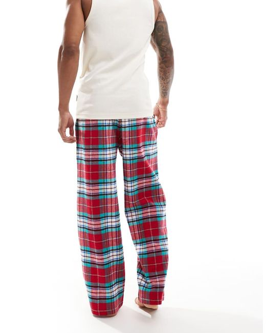 ASOS White Tartan Lounge Pant for men