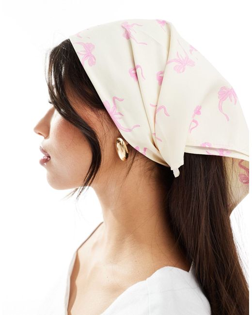 ASOS Yellow Bow Print Headscarf
