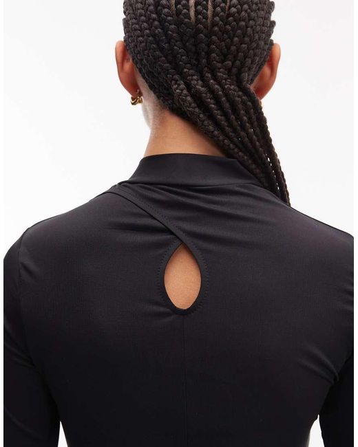 ASOS Blue Soft Scarf Neck Long Sleeve Top