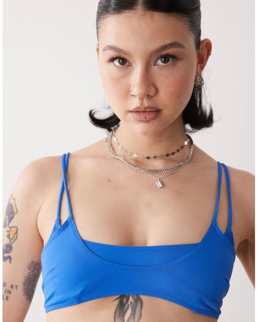 Weekday Blue Layered Bikini Top