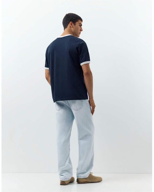 Pull&Bear Blue Straight-leg Jeans for men