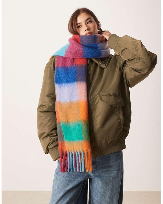 Sciarpa A Quadri Oversize di ASOS in Blue