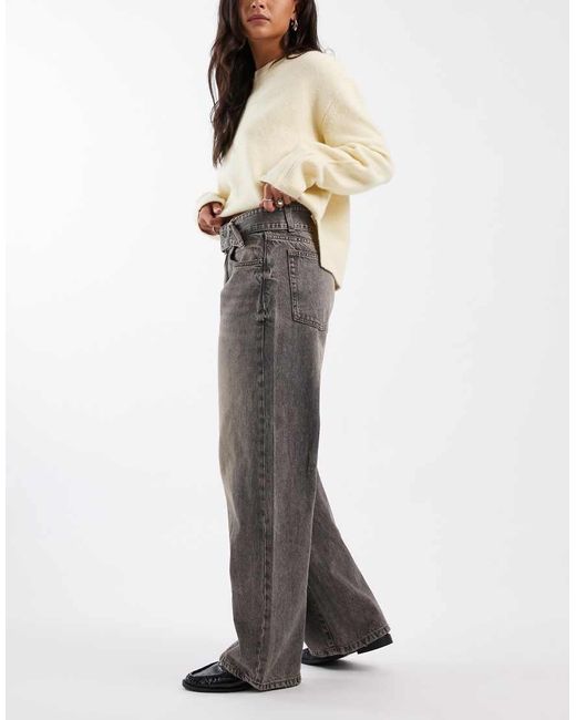 Cotton On Gray Low Rise Barrel Jeans
