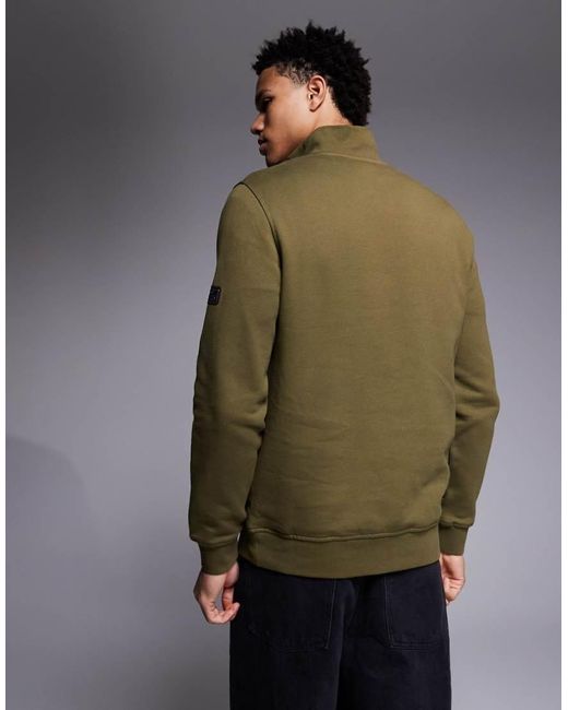 Barbour Green Rufforth Half Zip Sweatshirt for men