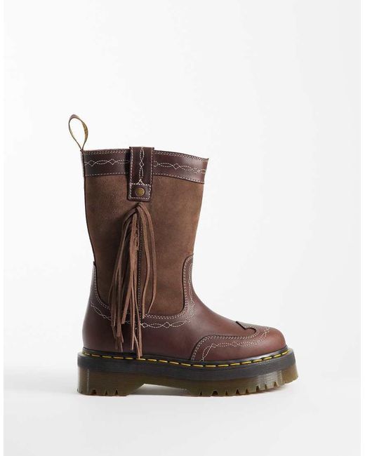 Dr. Martens Brown Rodeo Fringe Pull-On Boots