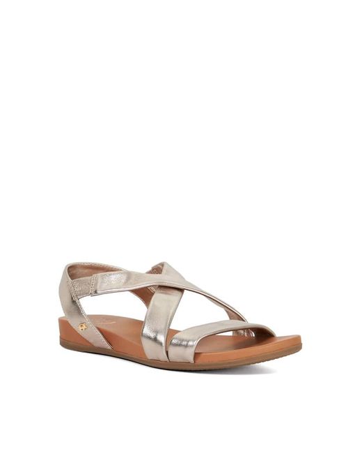 Dune Brown Wide Fit Landies Sandals