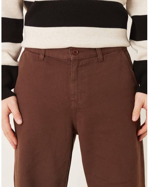 ASOS Brown baggy Twill Trouser for men