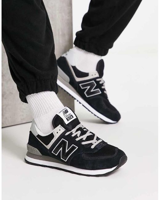 New Balance Black 574 Trainers
