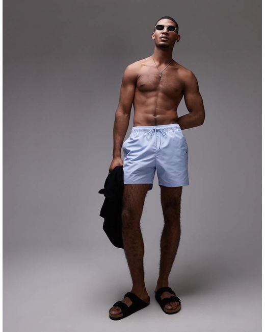 Tommy Hilfiger Blue Side Logo Drawstring Swim Shorts for men