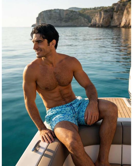 Apreslife Blue Urchin Swim Shorts for men