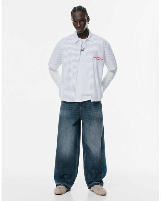 Pull&Bear – superweite jeans in Blue für Herren