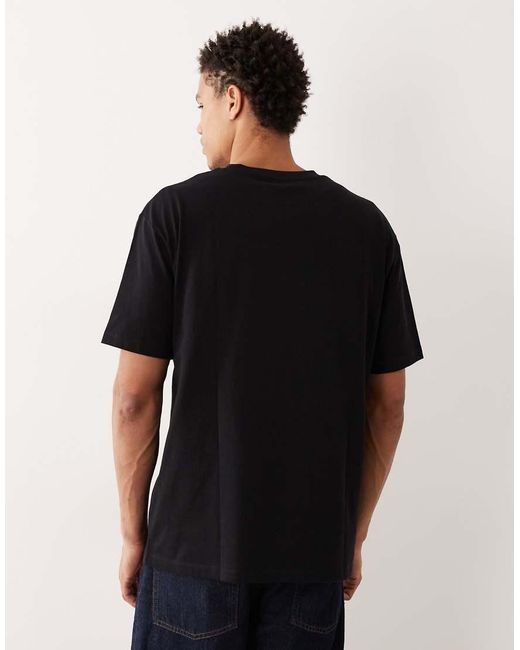 ASOS Black Relaxed T-shirt With Napa Valley Embroidered Graphic for men