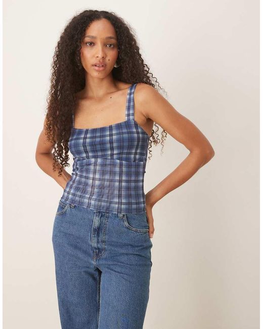Cotton On Blue Brooke Mesh Cami