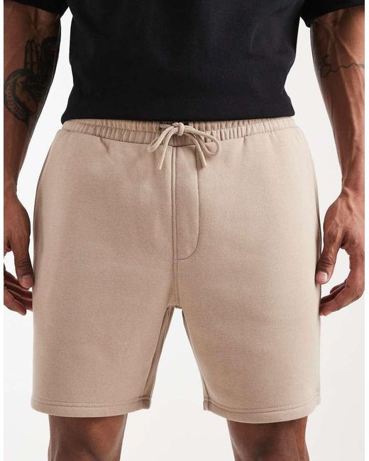 ASOS Black Essentials Slim Mid Length Jersey Shorts for men