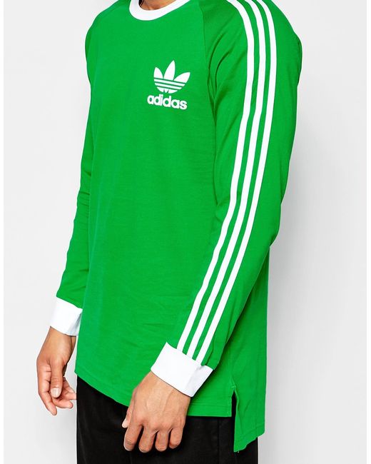 Adidas Originals Adicolor Long Sleeve T-shirt In Green B10658 for men