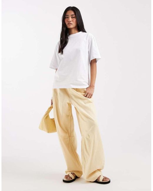 ASOS White Short Sleeve With Cape Detail Back Top