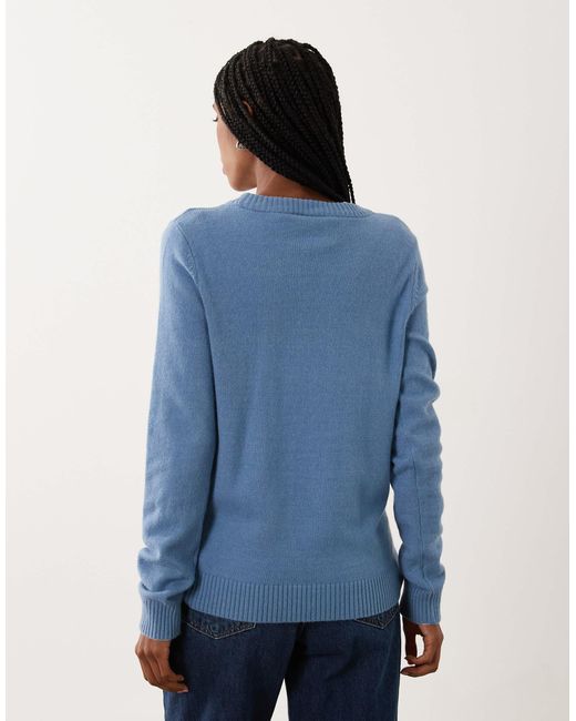Vila Blue Strickpullover mit rundhalsausschnitt