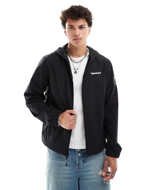 Timberland – e windjacke mit kleinem logoschriftzug in Black für Herren