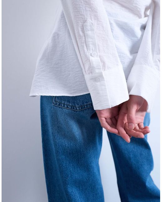 TOPSHOP White – langärmliges oberteil