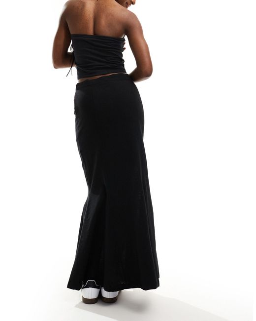 Falda larga negra Monki de color Black