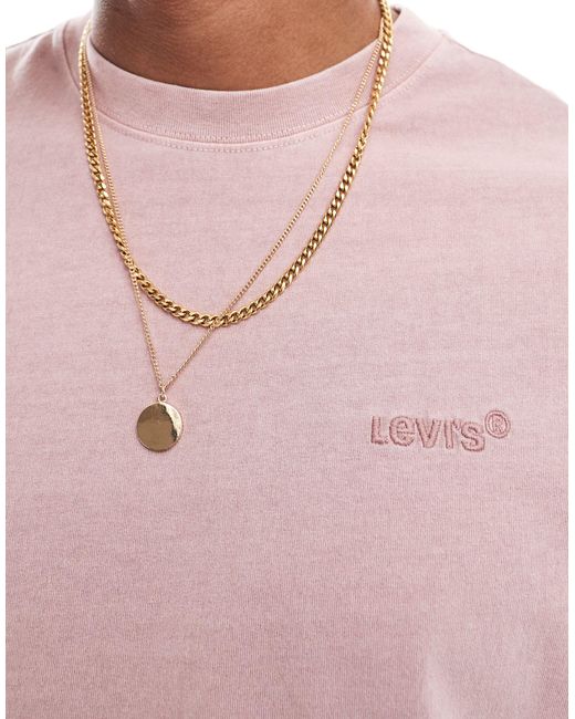 Camiseta con acabado tintado y logo vintage Levi's de hombre de color Pink