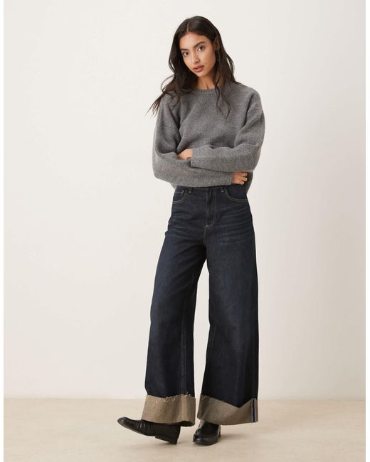 Pull col rond - gris Mango en coloris Gray