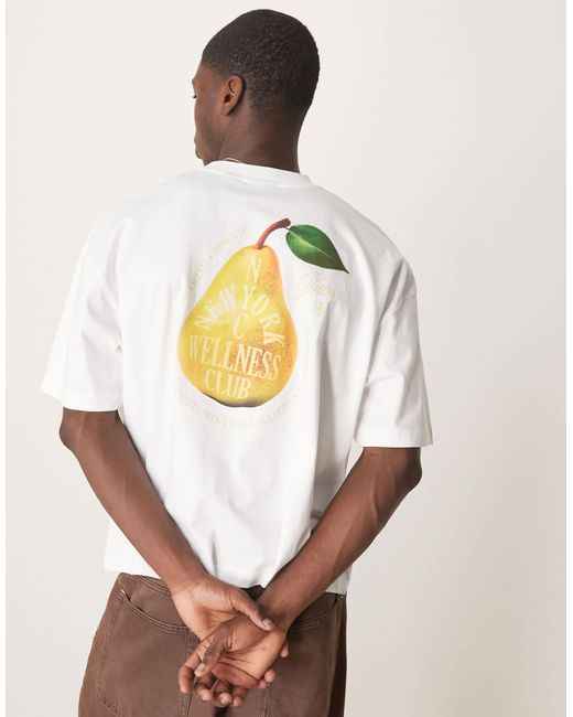 ASOS – kastiges oversize-t-shirt in Natural für Herren
