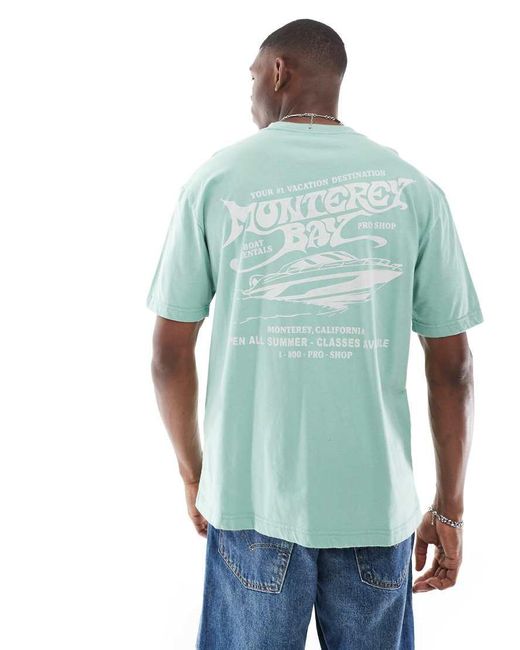 Hollister Green Back Graphic T-shirt for men