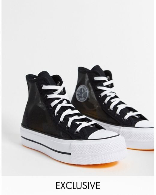 Converse Rubber Chuck Taylor All Star See Thru Platform Trainers in Black |  Lyst