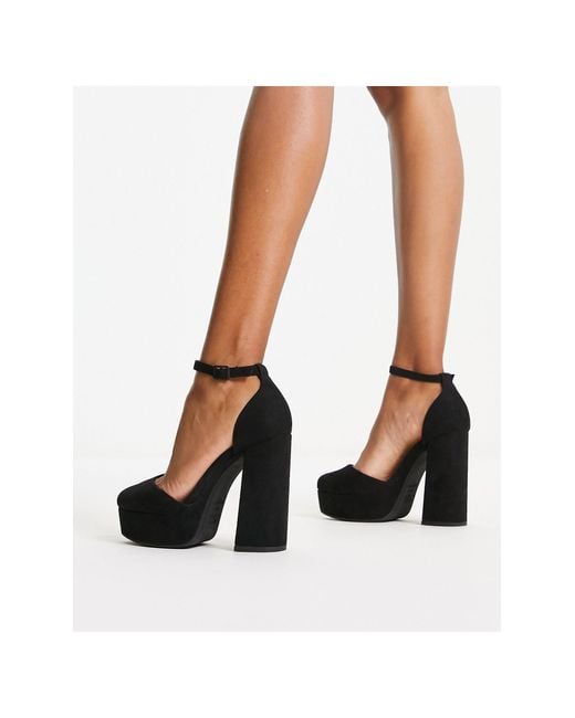 New Look Platform Block Heeled Shoes in Black | Lyst Australia